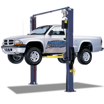 Truck on two post automotive lift